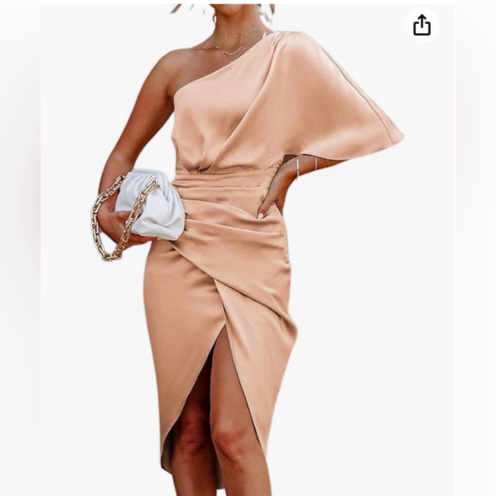 Cupshe Pink Satin Cocktail Dress (XL)